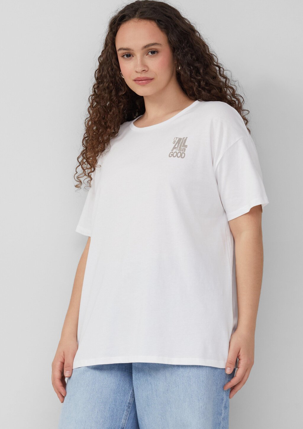 Boyfriend-Shirt mit Front- und Backprint