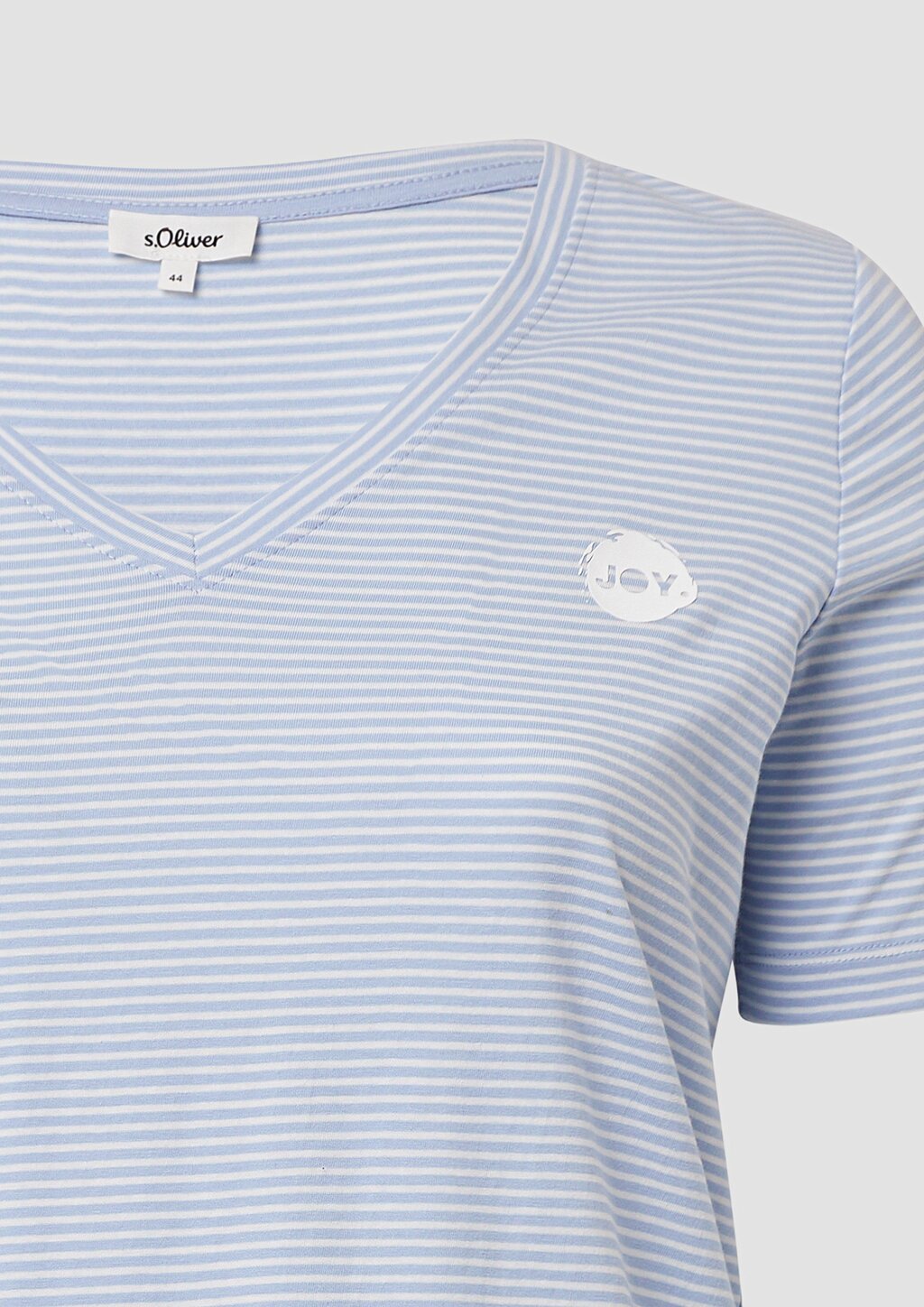 T-Shirt mit V-Ausschnitt und Print-Detail