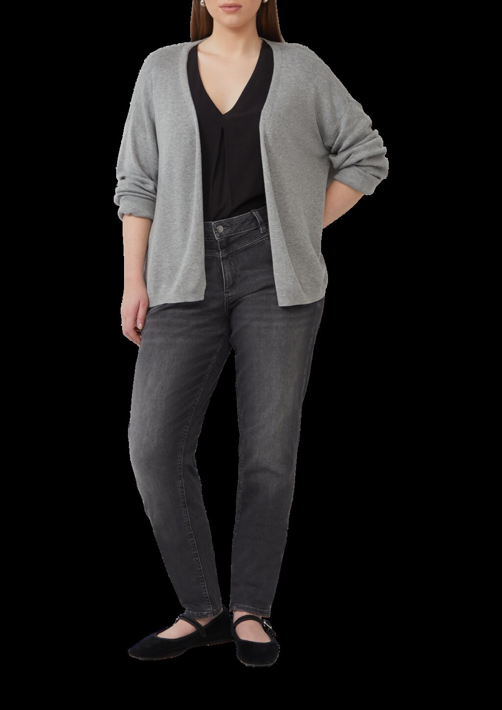 Strickjacke mit überschnittener Schulter