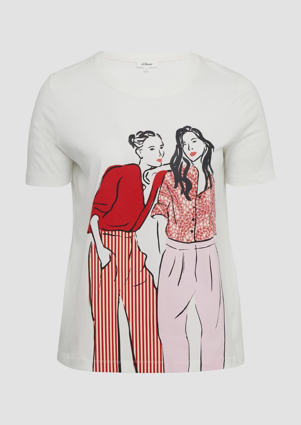 Baumwoll-T-Shirt im Regular Fit mit Frontprint