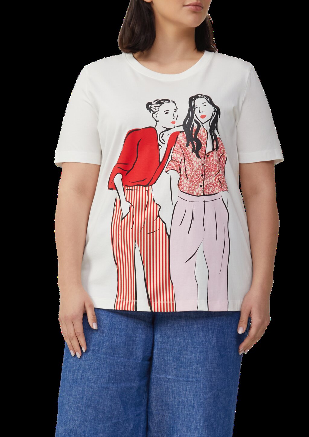 Baumwoll-T-Shirt im Regular Fit mit Frontprint