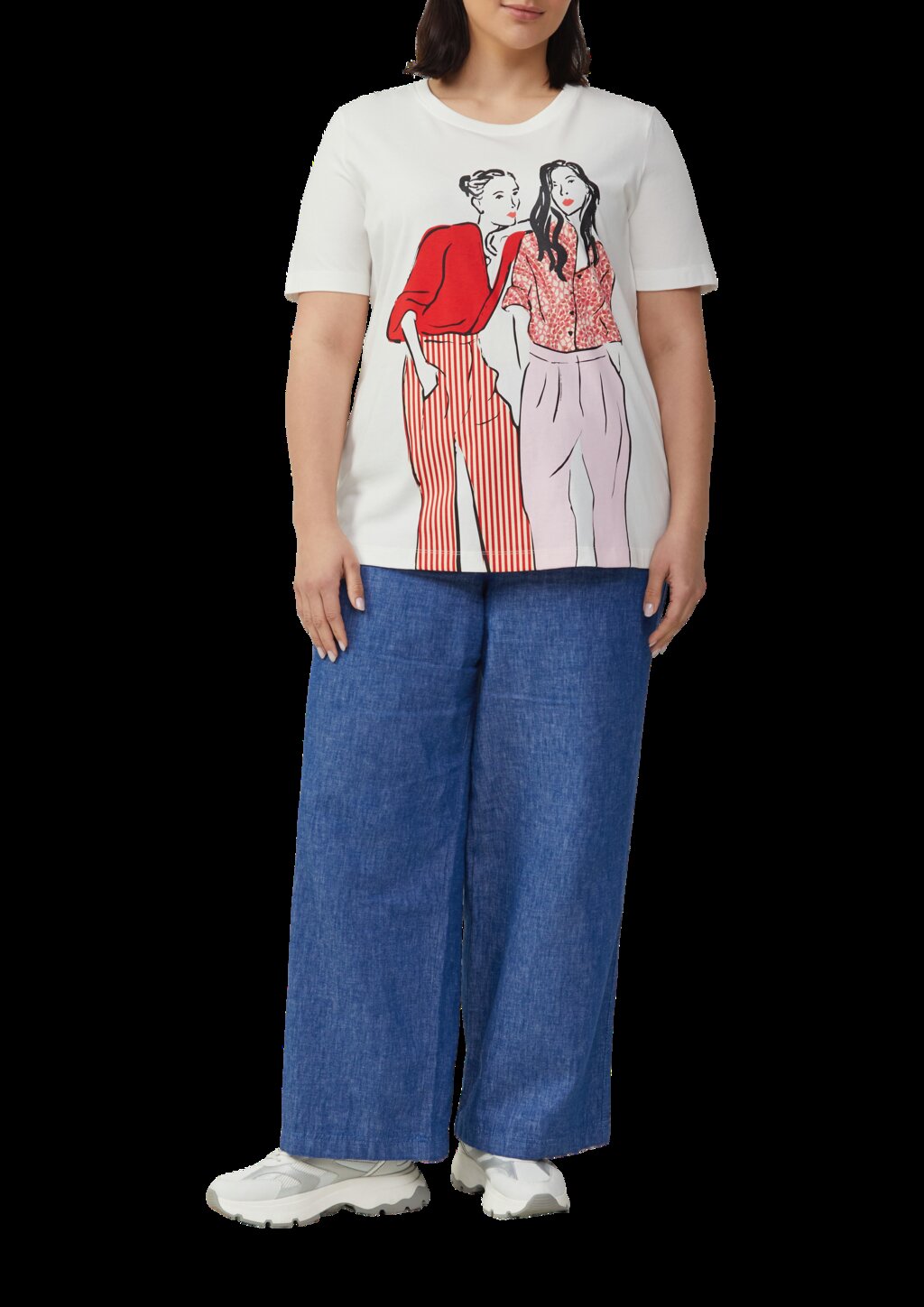 Baumwoll-T-Shirt im Regular Fit mit Frontprint