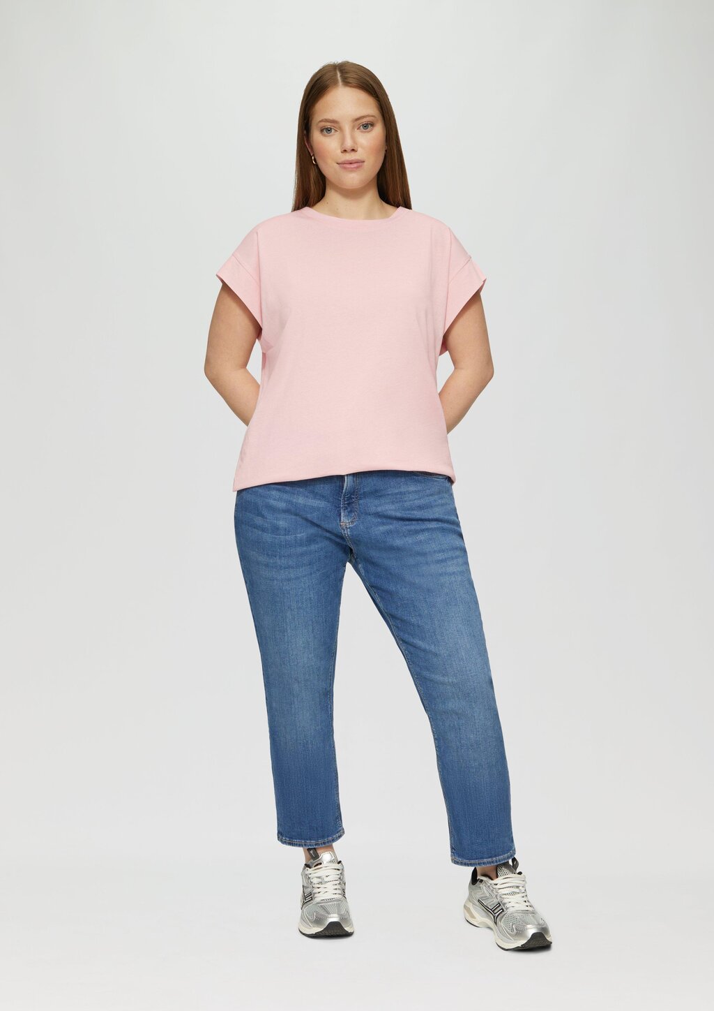 Baumwollshirt mit Schulterdetail