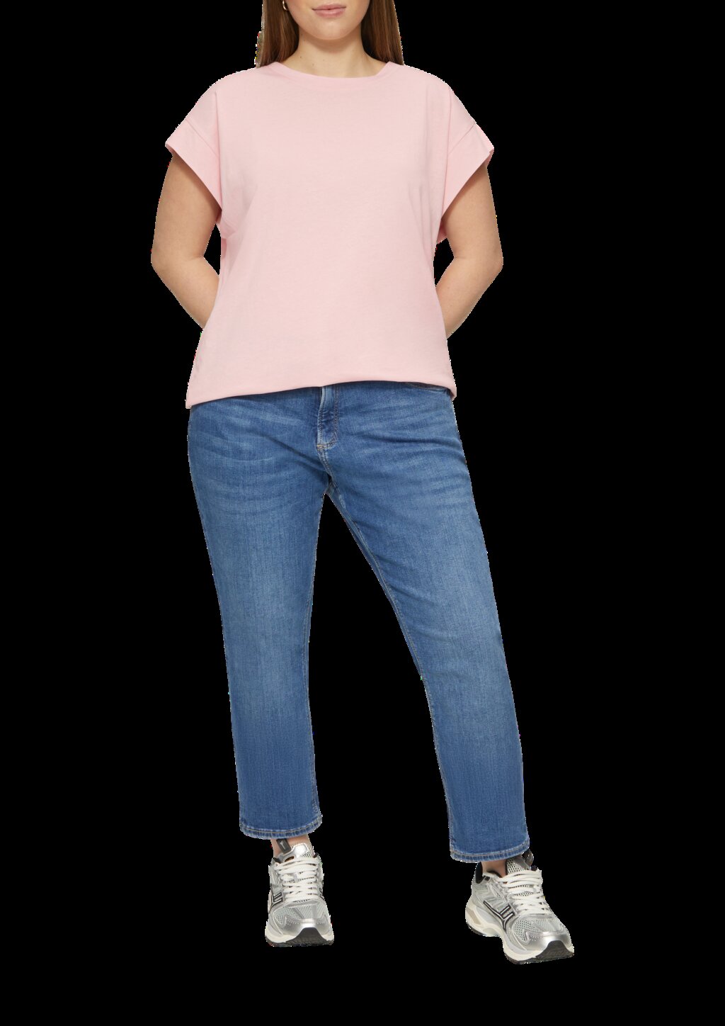 Baumwollshirt mit Schulterdetail