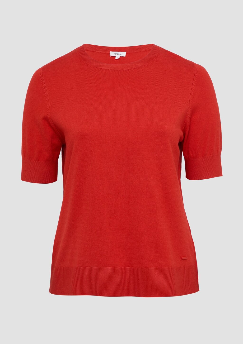 Kurzärmeliger Strickpullover aus Viskosemix