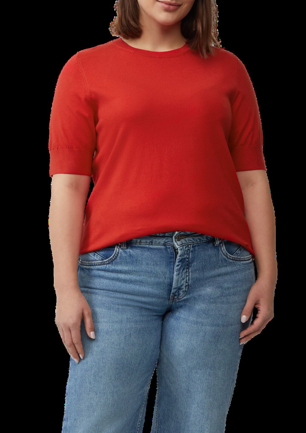 Kurzärmeliger Strickpullover aus Viskosemix