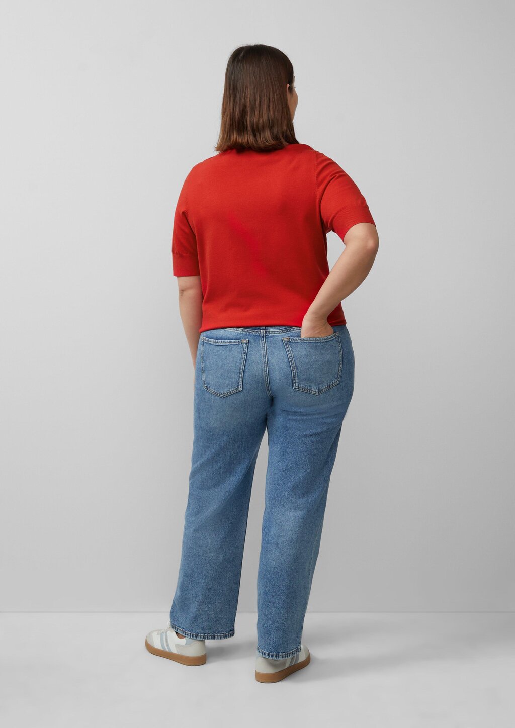 Kurzärmeliger Strickpullover aus Viskosemix