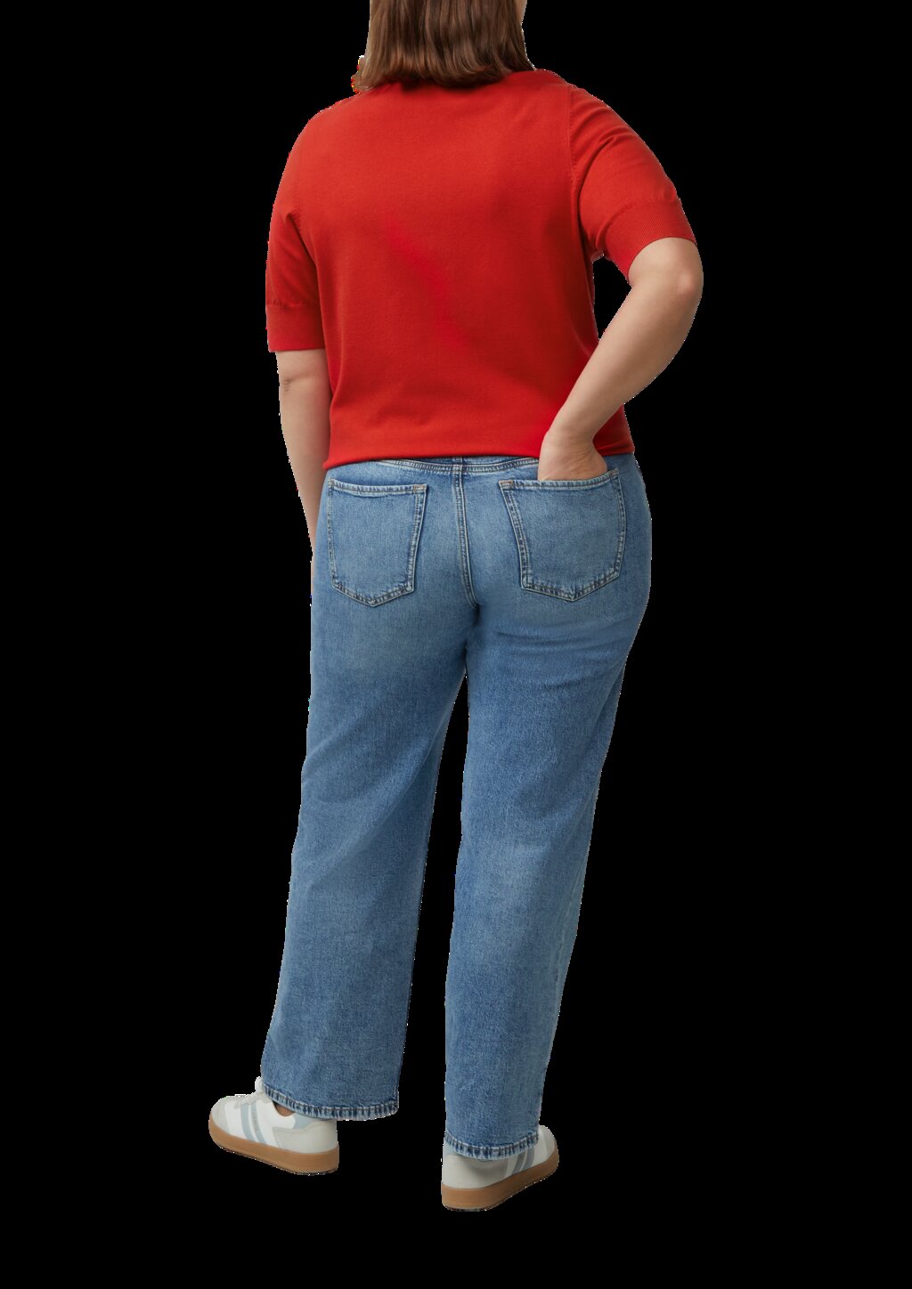 Kurzärmeliger Strickpullover aus Viskosemix