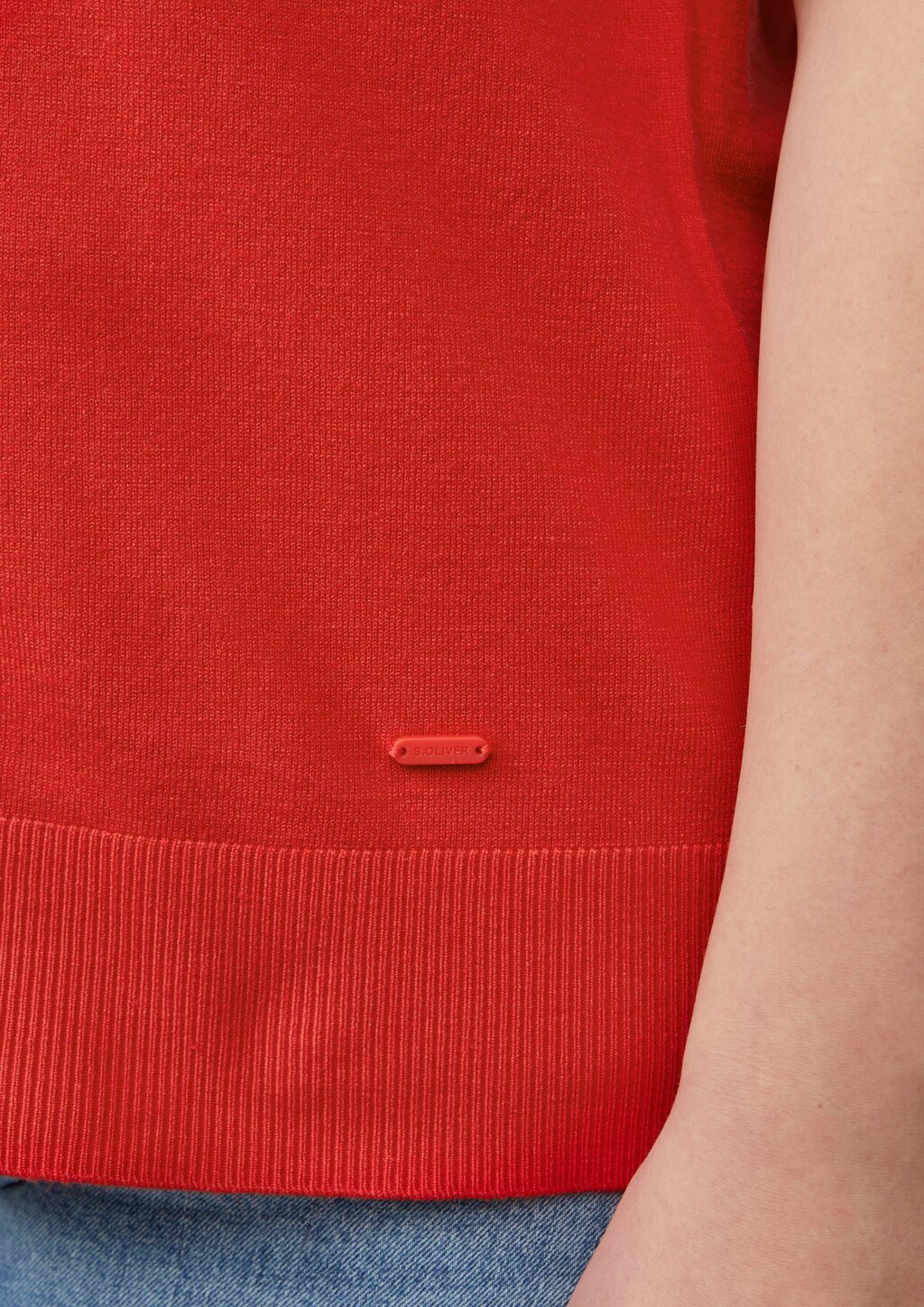 Kurzärmeliger Strickpullover aus Viskosemix