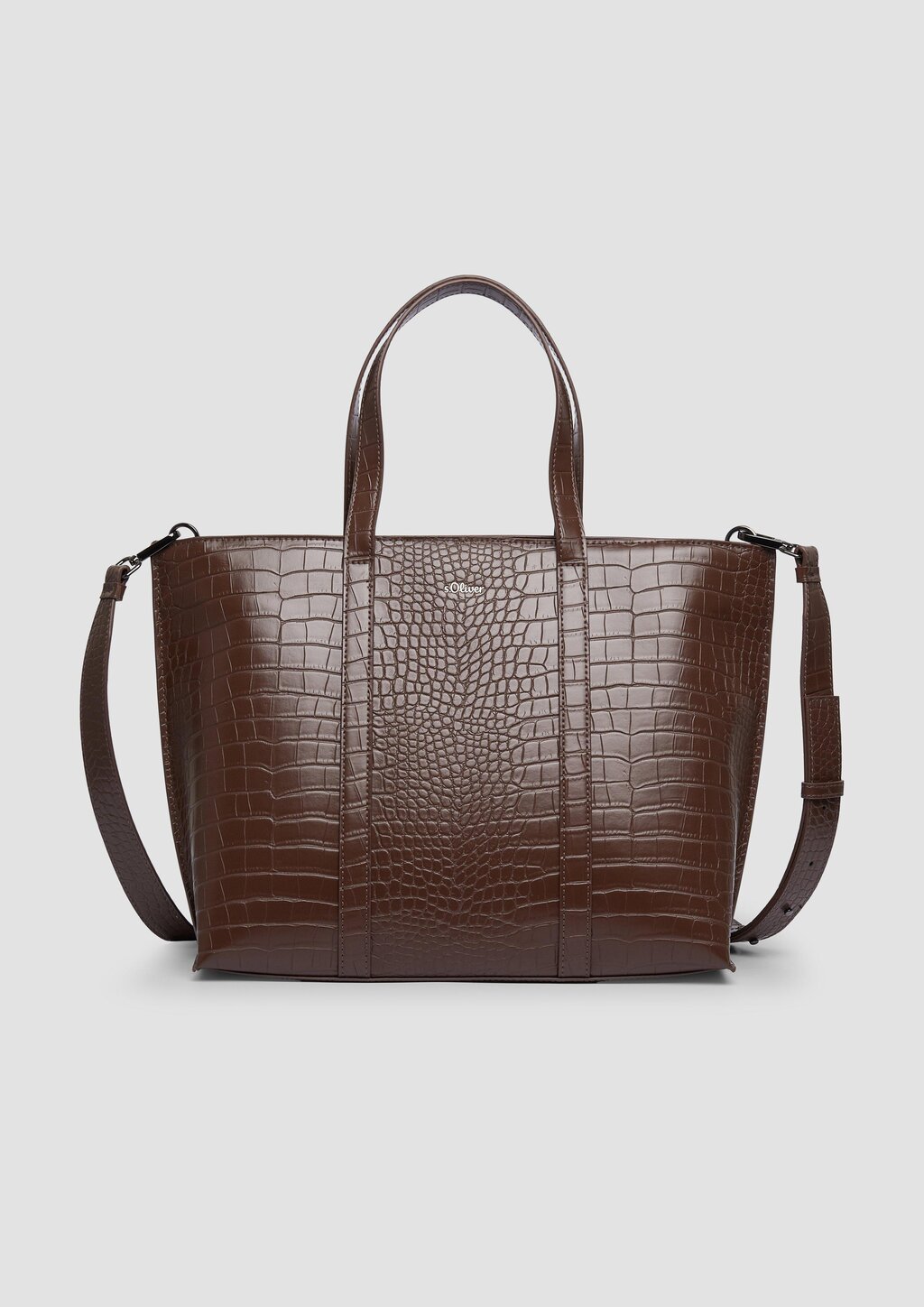 Geräumiger Shopper aus Lederimitat in Kroko-Optik