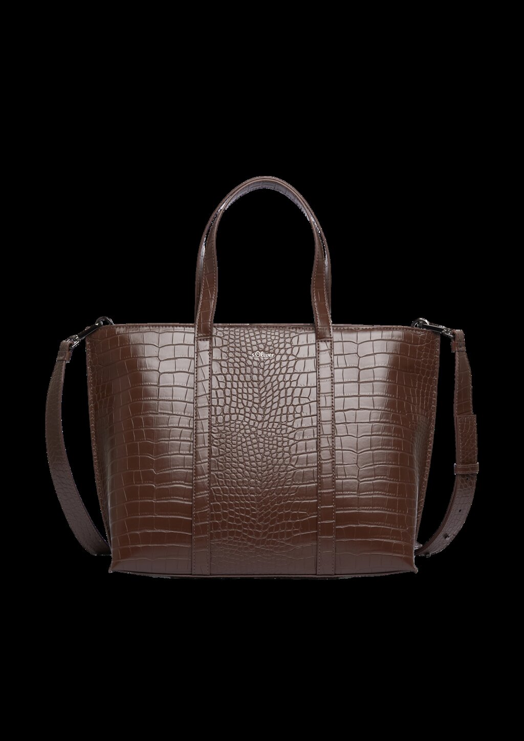 Geräumiger Shopper aus Lederimitat in Kroko-Optik