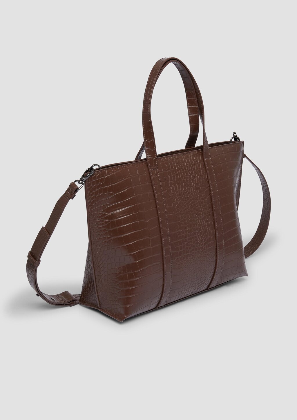 Geräumiger Shopper aus Lederimitat in Kroko-Optik