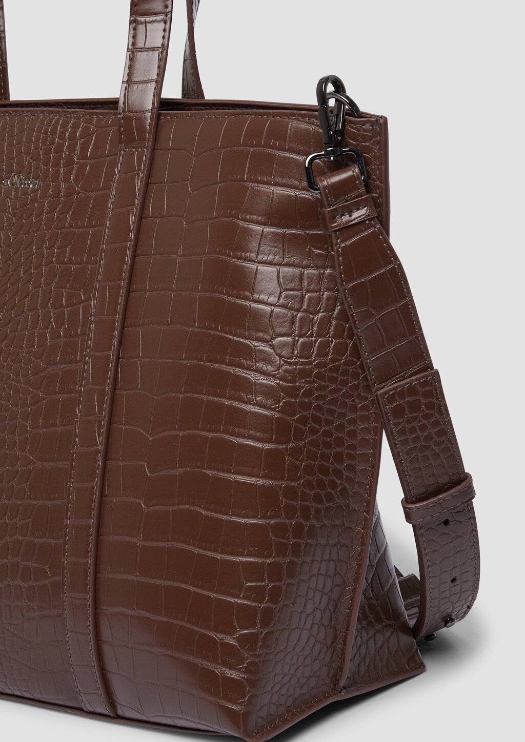 Geräumiger Shopper aus Lederimitat in Kroko-Optik