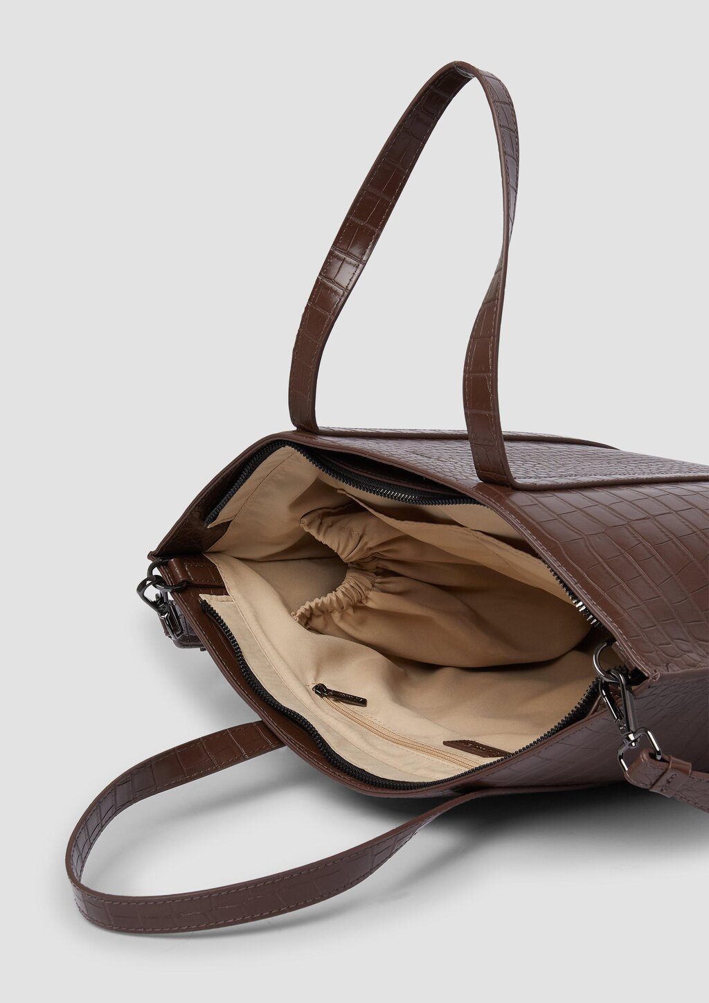 Geräumiger Shopper aus Lederimitat in Kroko-Optik