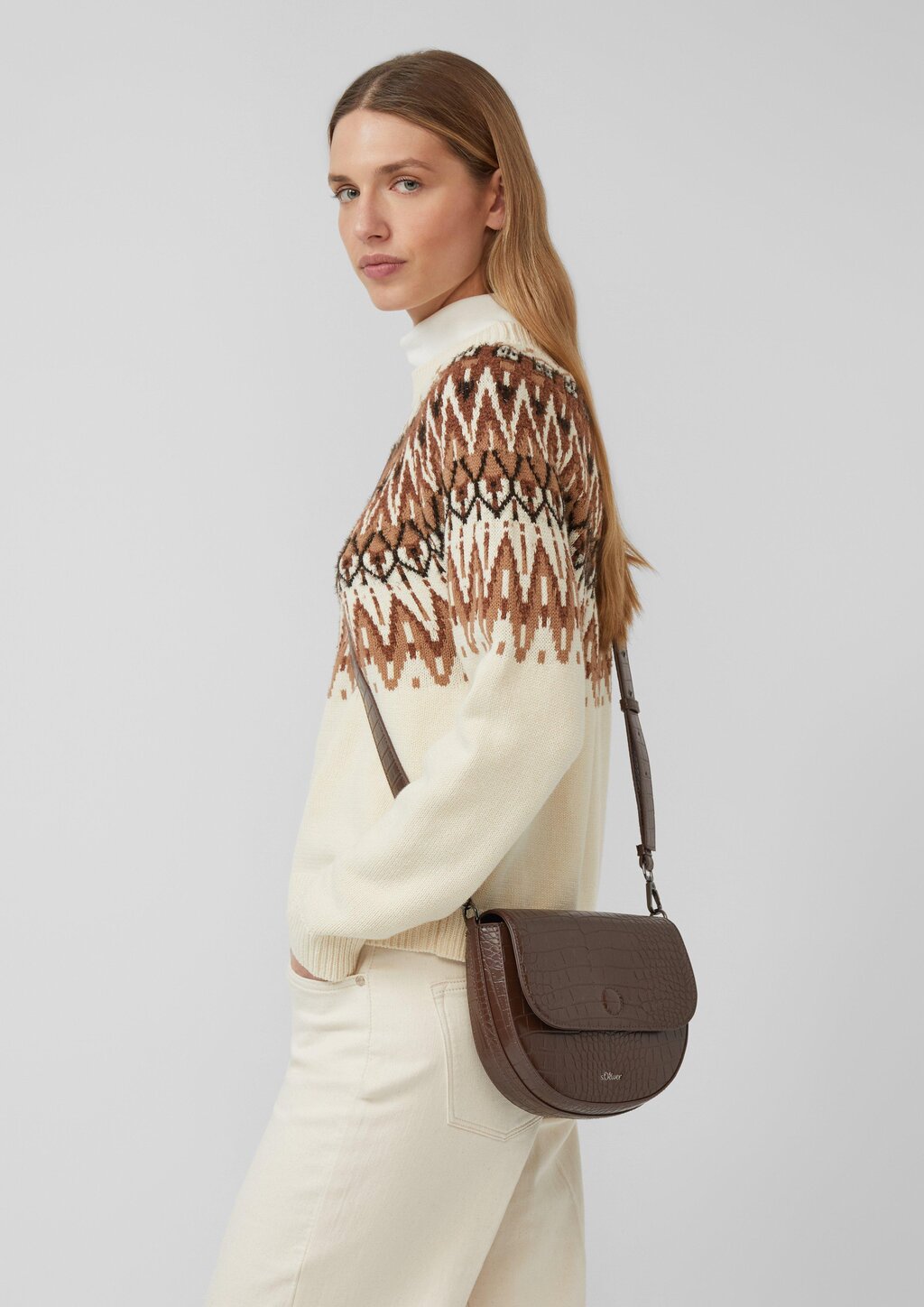 City Bag in Leder-Optik mit Animal-Muster