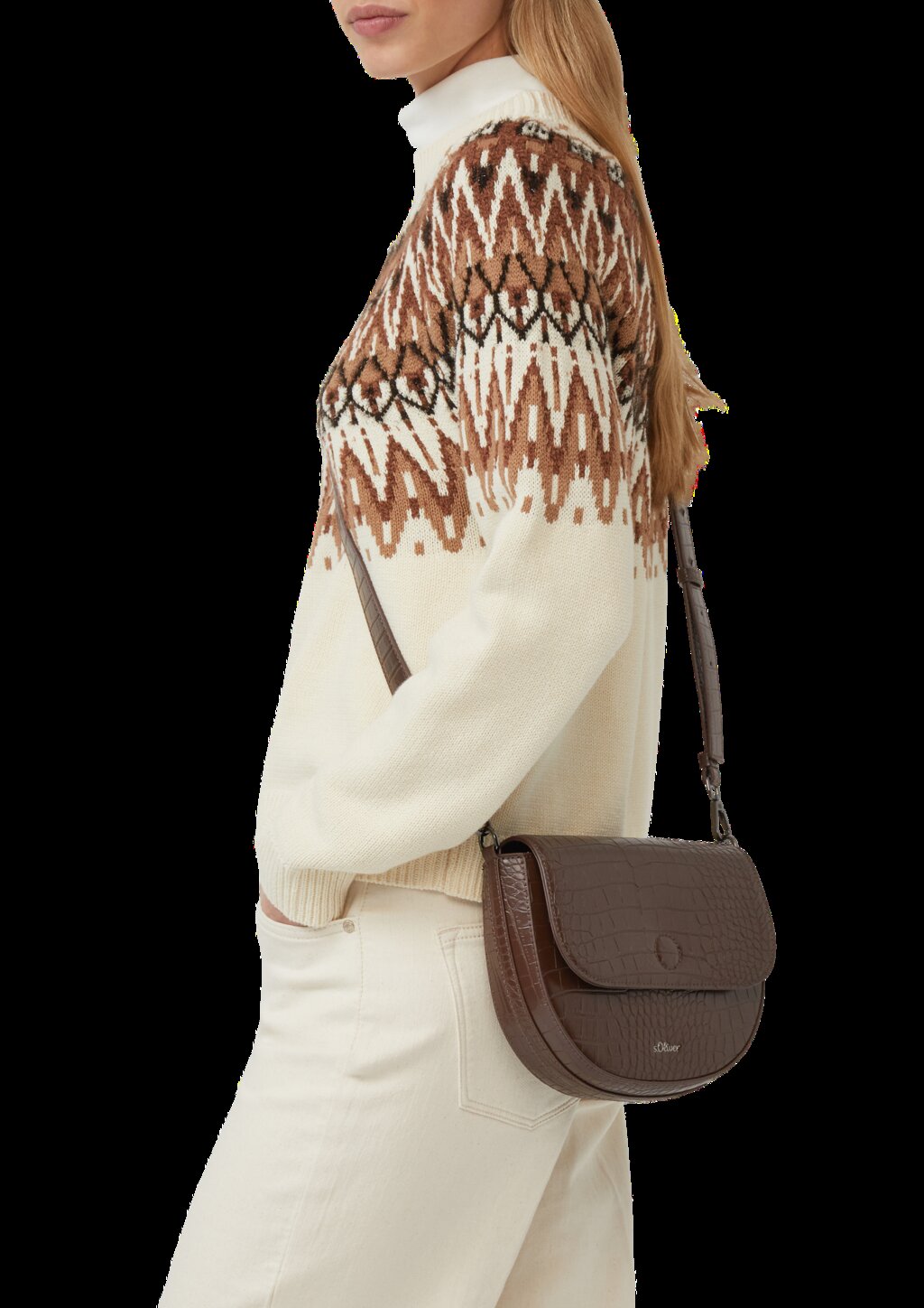 City Bag in Leder-Optik mit Animal-Muster