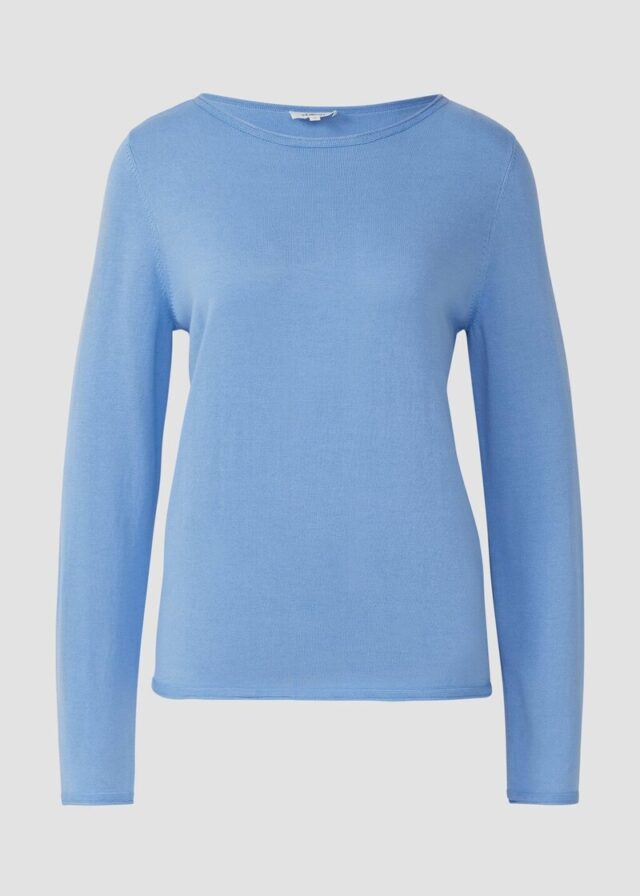 Weicher Feinstrickpullover mit Rollkanten