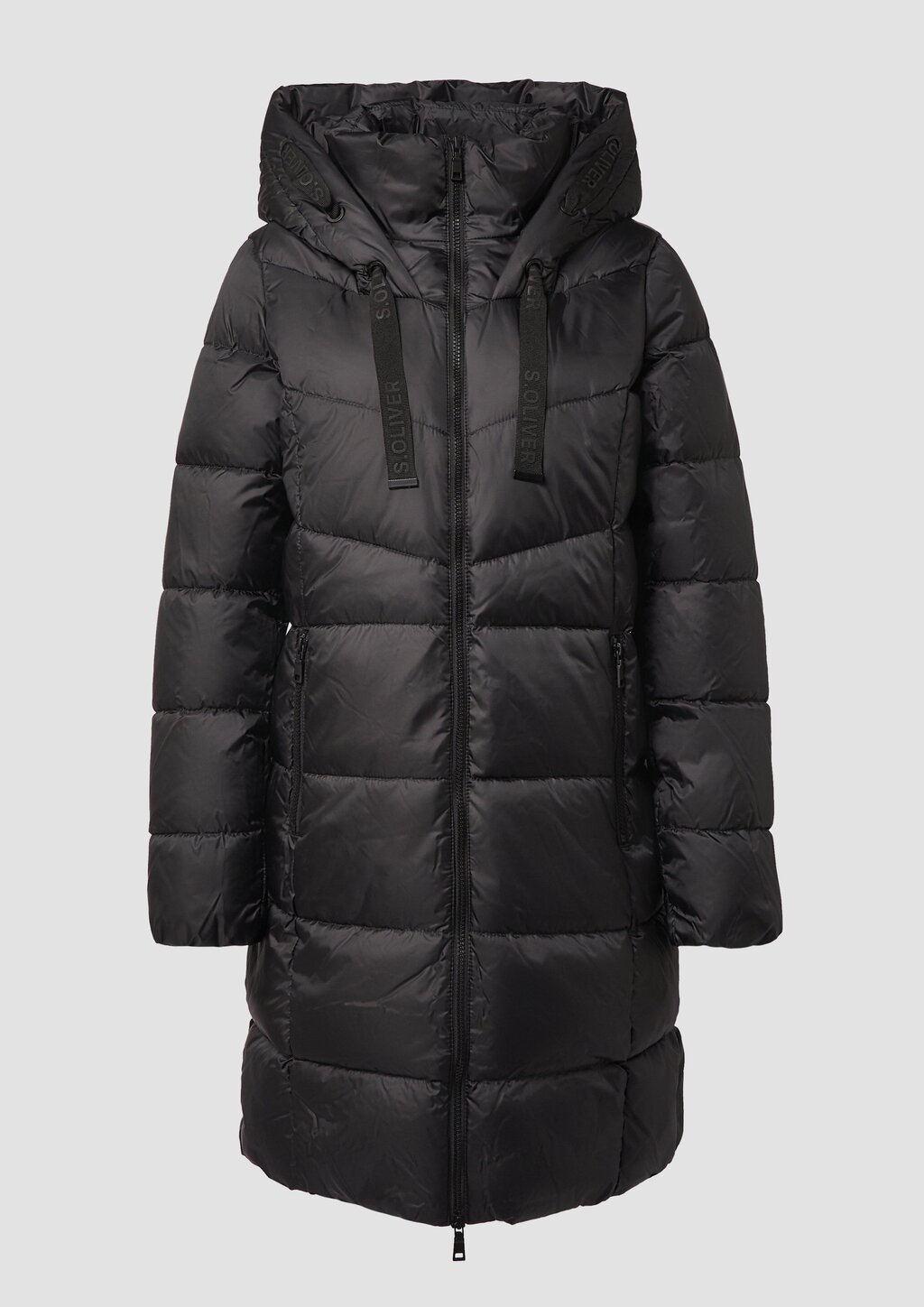 Steppmantel mit Stehkragen und Kapuze