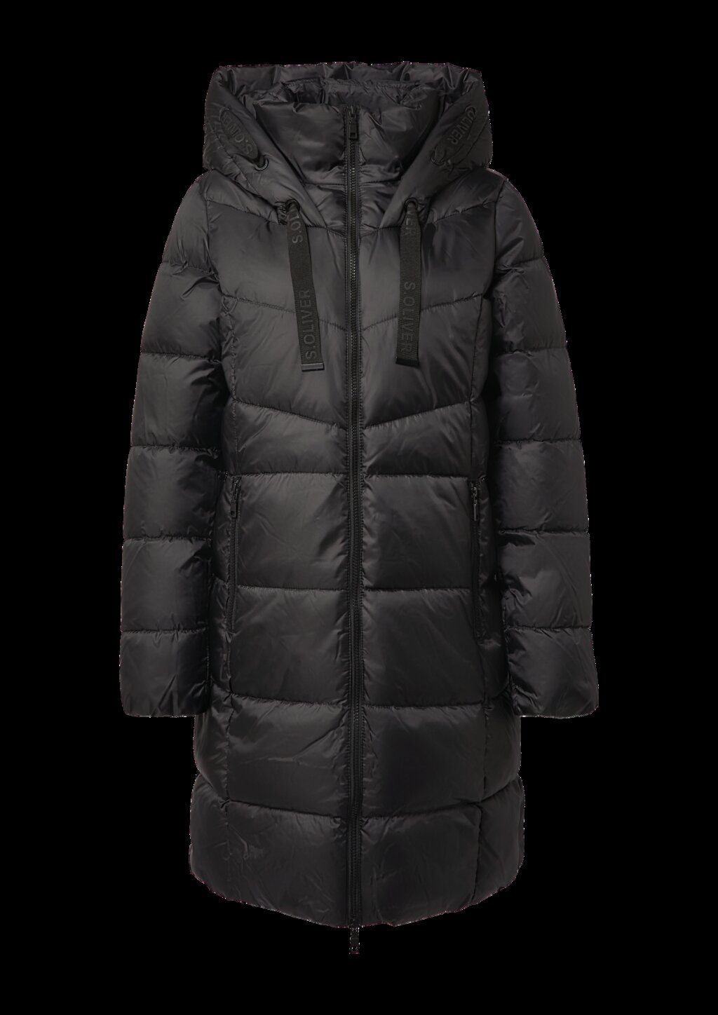 Steppmantel mit Stehkragen und Kapuze