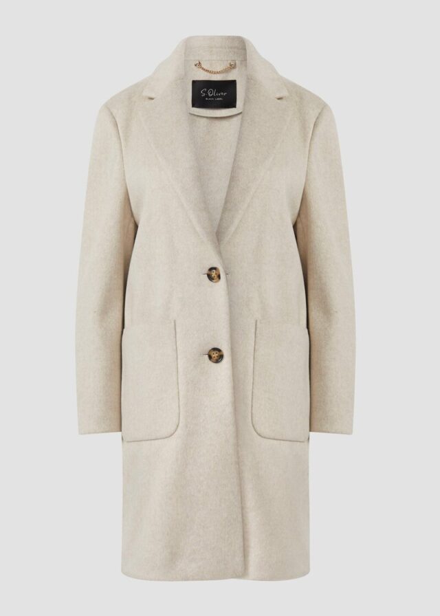 Softer Mantel mit Reverskragen und aufgesetzten Taschen