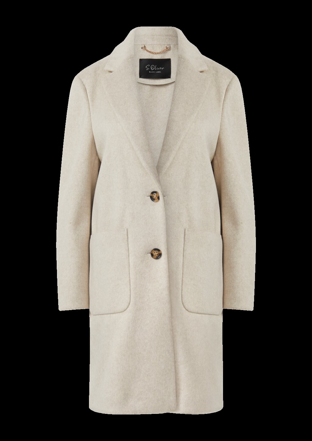 Softer Mantel mit Reverskragen und aufgesetzten Taschen