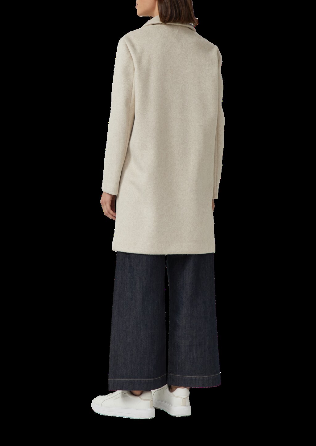 Softer Mantel mit Reverskragen und aufgesetzten Taschen