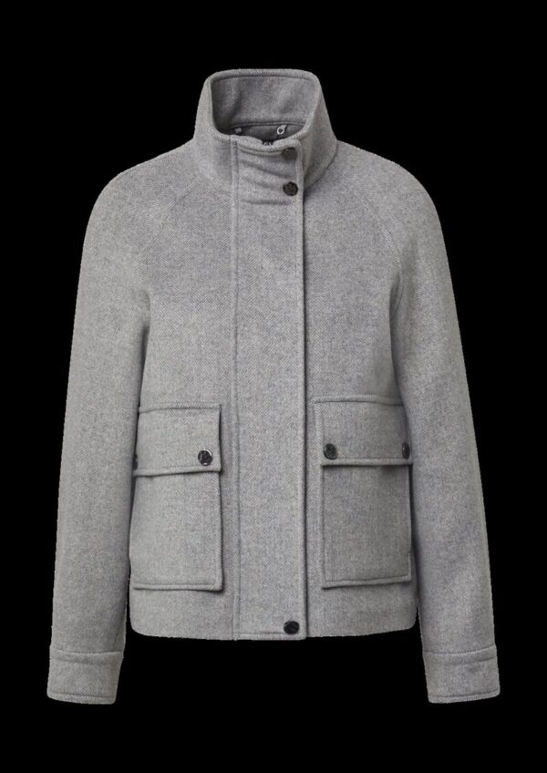 Wollmix-Jacke mit Fischgrät-Muster