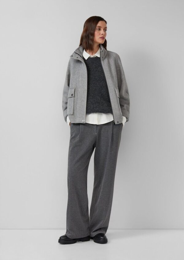 Wollmix-Jacke mit Fischgrät-Muster