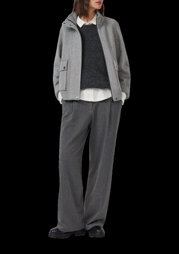 Wollmix-Jacke mit Fischgrät-Muster