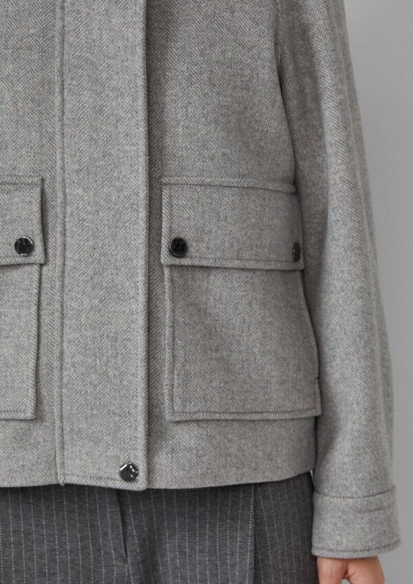 Wollmix-Jacke mit Fischgrät-Muster