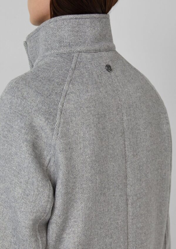 Wollmix-Jacke mit Fischgrät-Muster