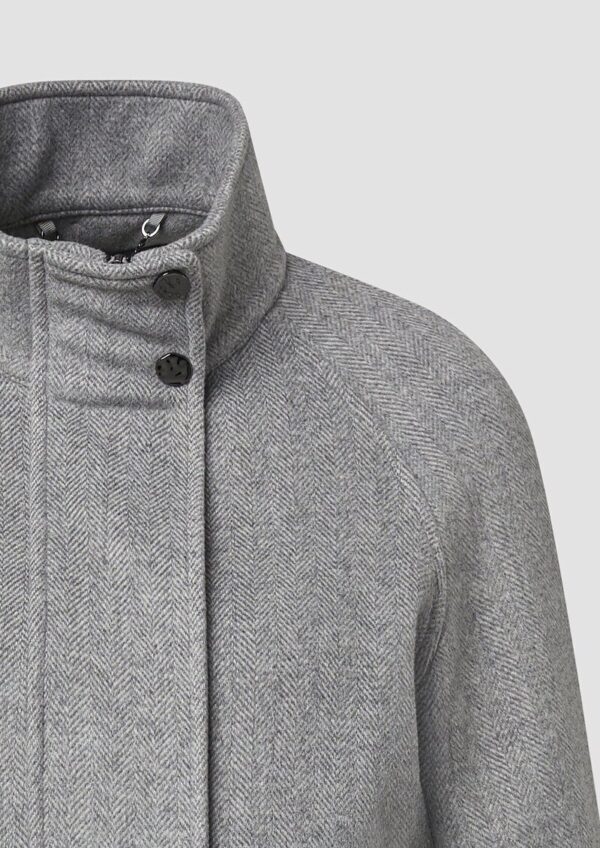 Wollmix-Jacke mit Fischgrät-Muster