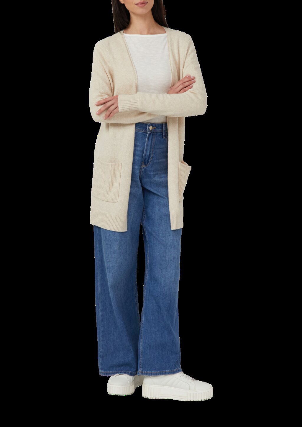 Weiche Strickjacke mit aufgesetzten Taschen