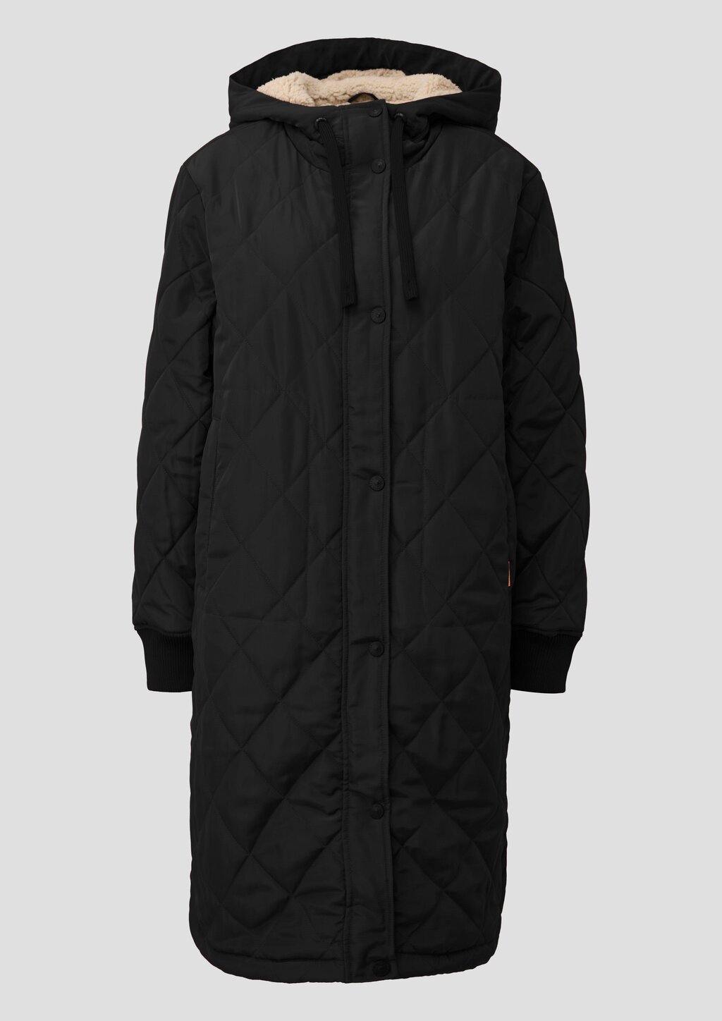 Locker geschnittener Steppmantel mit Teddyfutter
