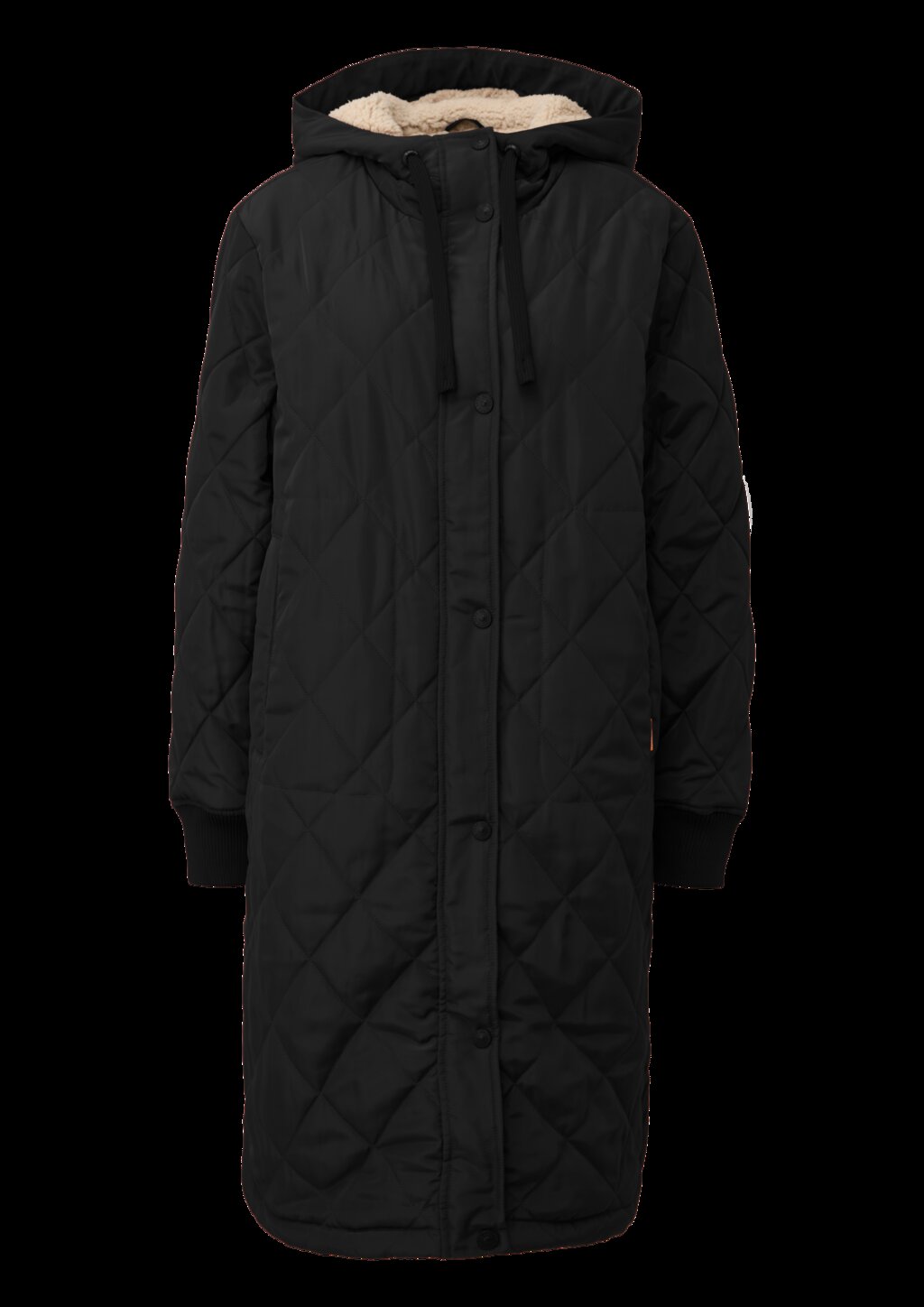 Locker geschnittener Steppmantel mit Teddyfutter