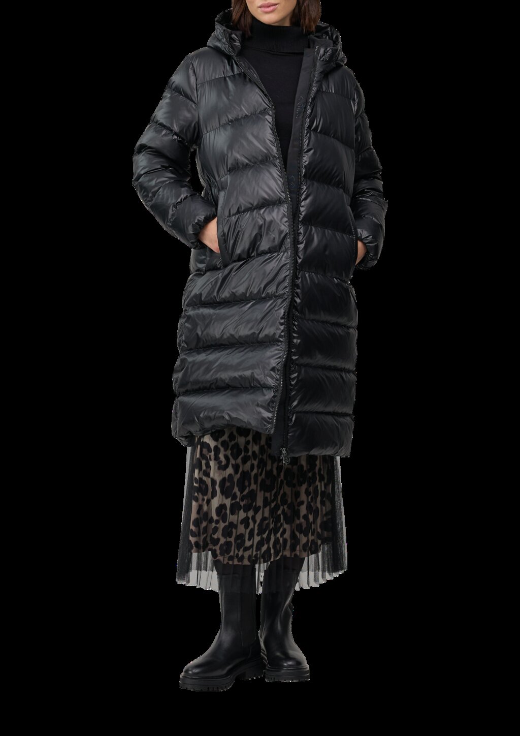 Kapuzen-Steppmantel mit recycelter Daune