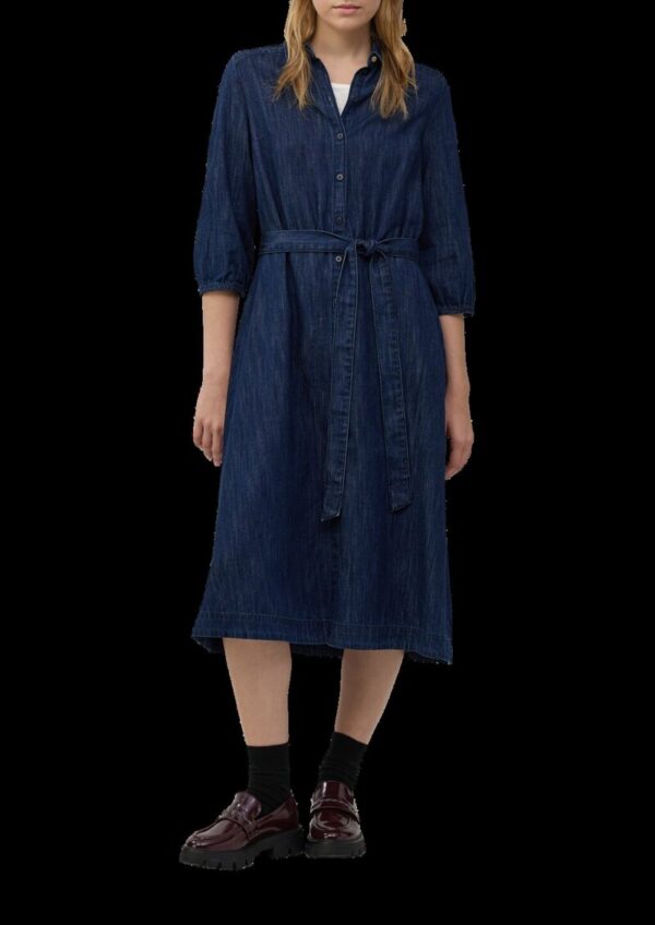 Jeanskleid mit 3/4-Ärmeln und Knopfleiste