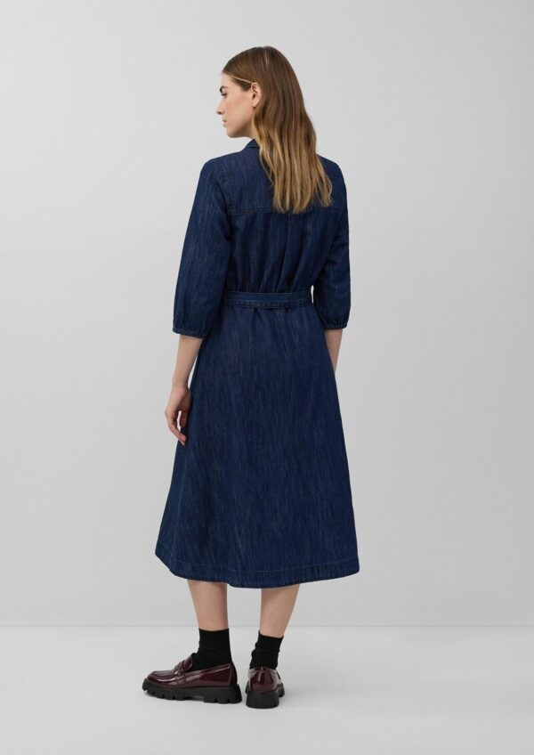 Jeanskleid mit 3/4-Ärmeln und Knopfleiste