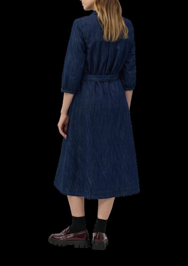 Jeanskleid mit 3/4-Ärmeln und Knopfleiste