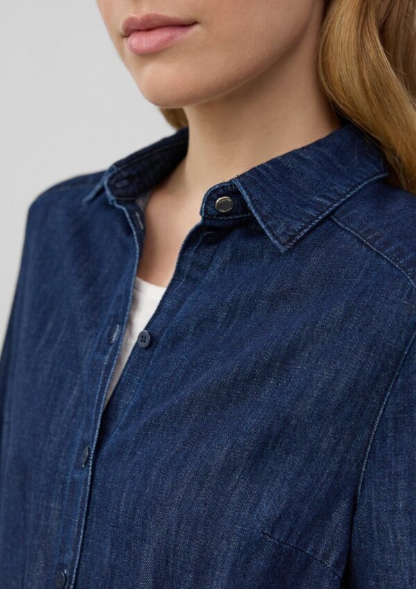 Jeanskleid mit 3/4-Ärmeln und Knopfleiste