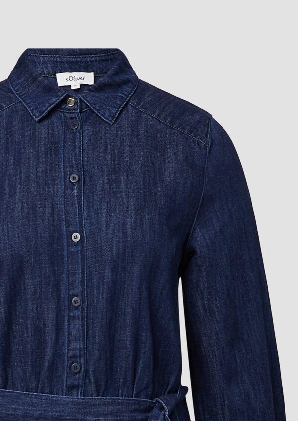 Jeanskleid mit 3/4-Ärmeln und Knopfleiste