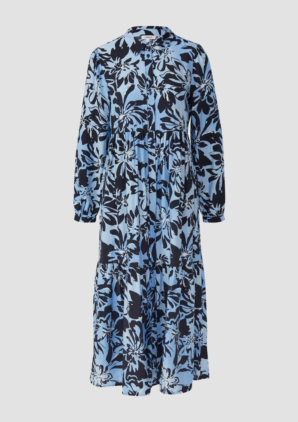 Strukturiertes Viskosemix-Kleid im A-Shape mit Eingrifftaschen