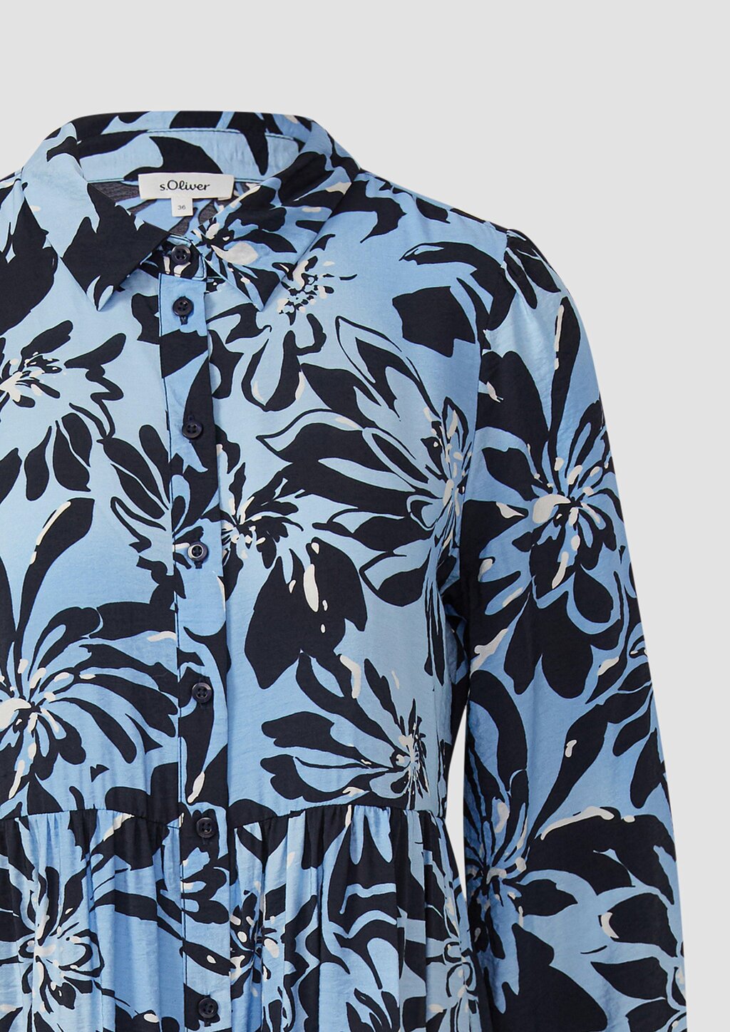 Strukturiertes Viskosemix-Kleid im A-Shape mit Eingrifftaschen