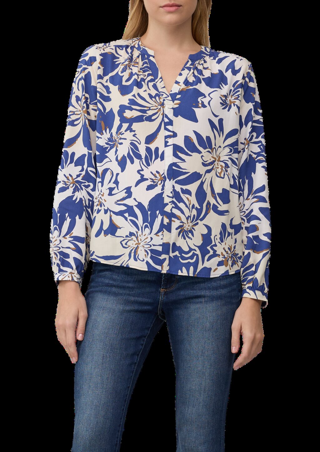 Tunikabluse aus Viskosemix mit All-over-Print