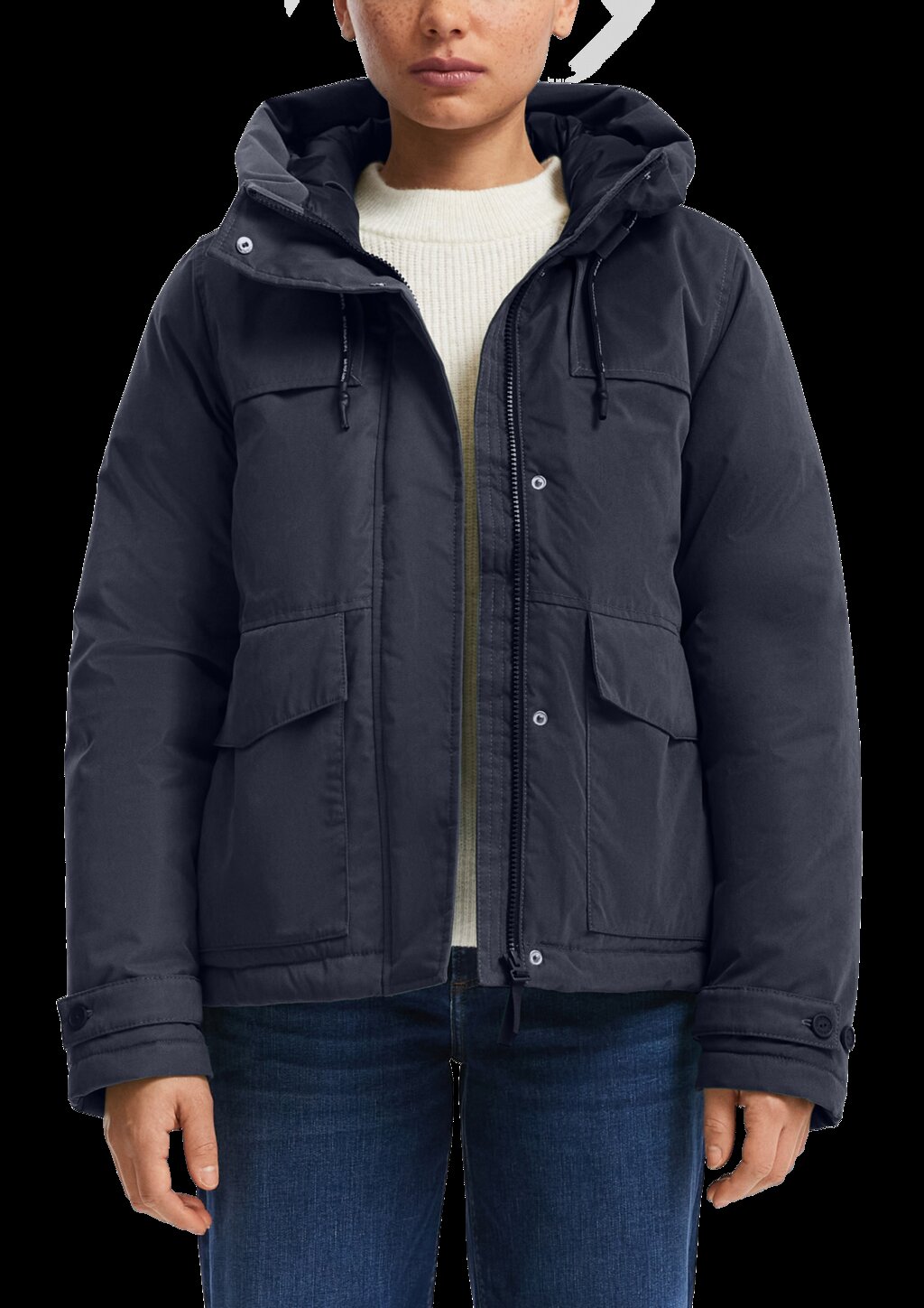 Gefütterte Jacke mit Kapuze