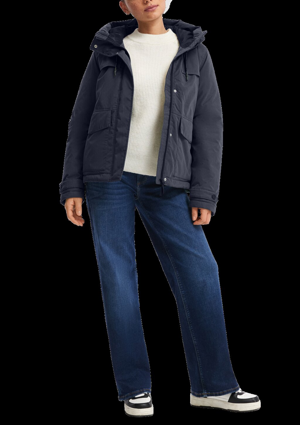 Gefütterte Jacke mit Kapuze