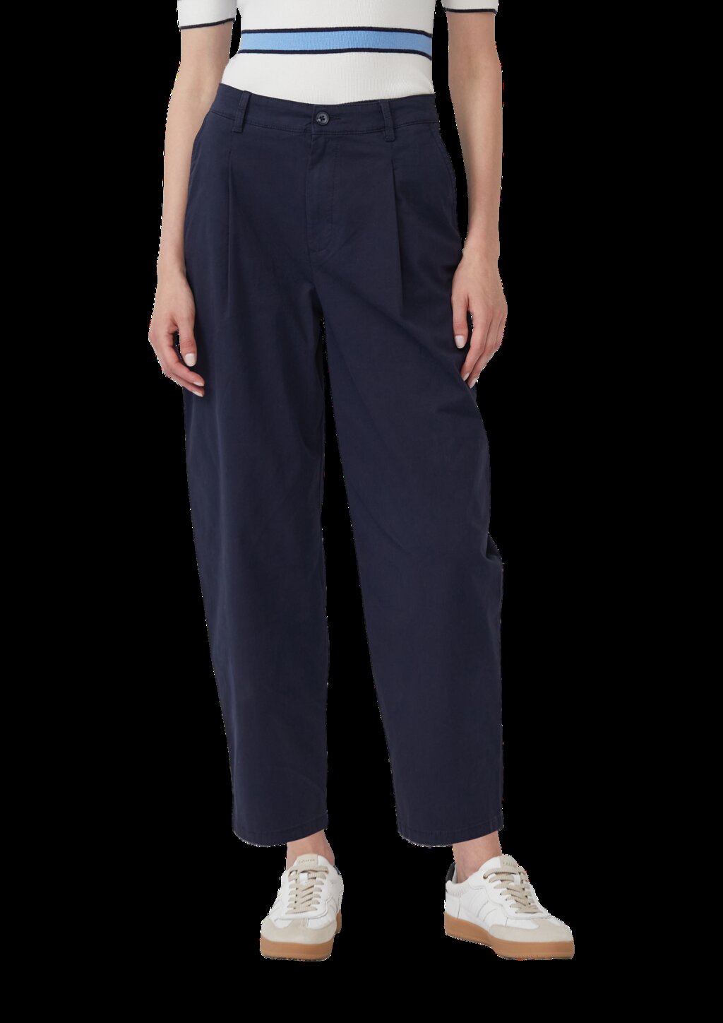 Baumwollstretch-Hose mit Barrel Leg