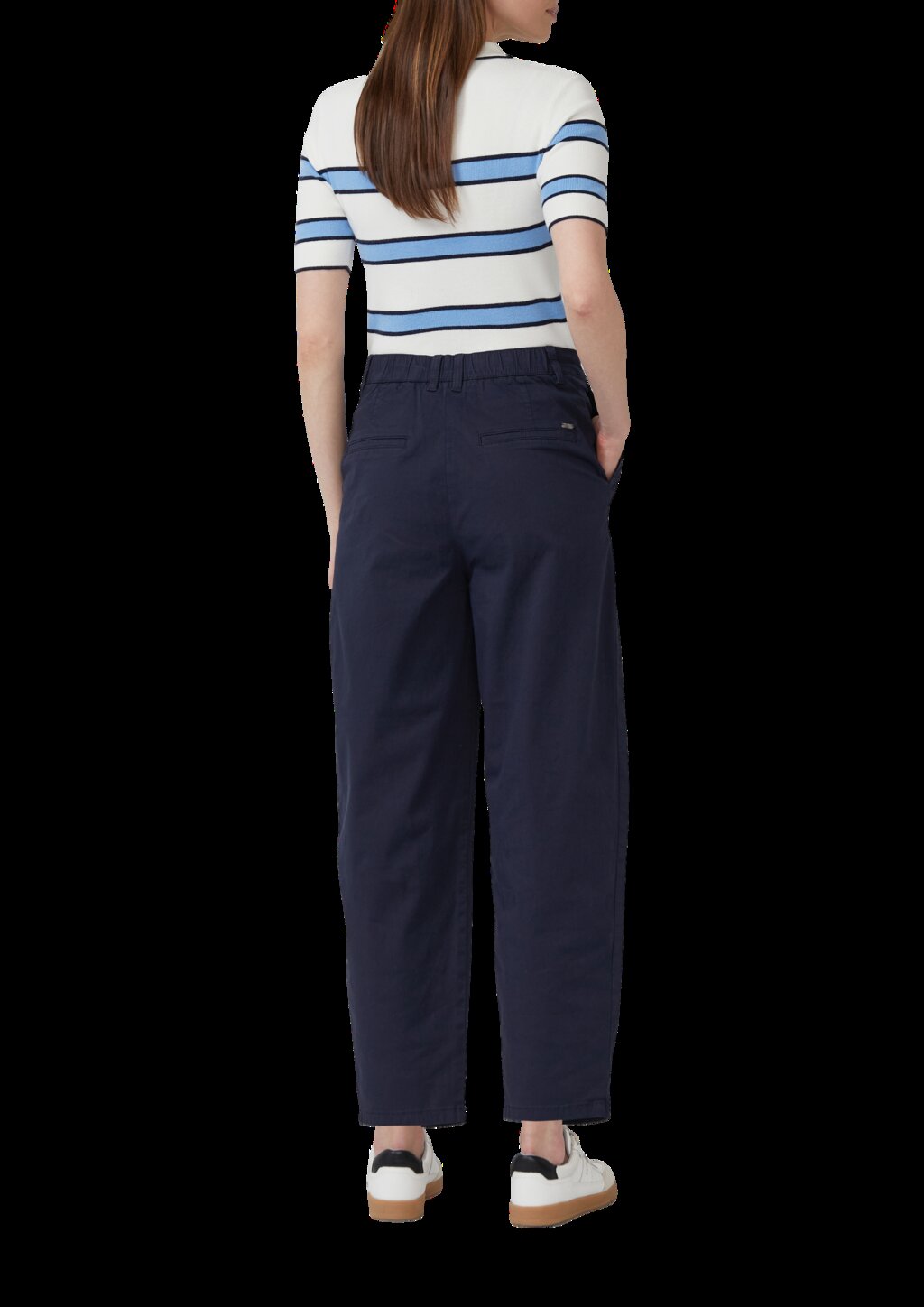 Baumwollstretch-Hose mit Barrel Leg