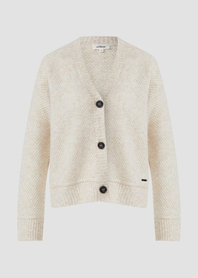 Kuscheliger Wollmix-Cardigan aus Strukturstrick im Relaxed Fit