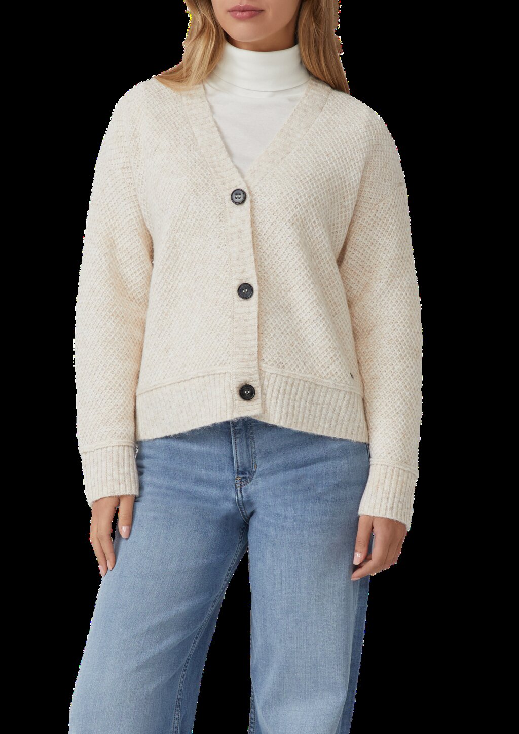 Kuscheliger Wollmix-Cardigan aus Strukturstrick im Relaxed Fit